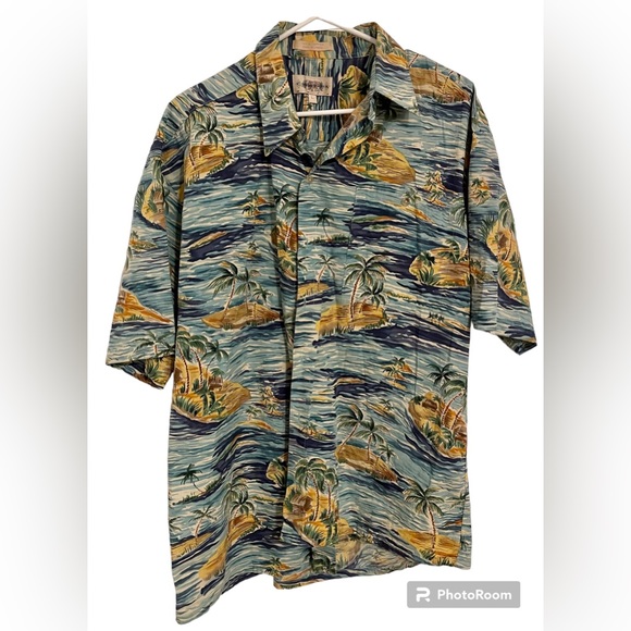 (V) VTG Moda Campia Men shirt short sleeve hawaiian style sz L SUPER RARE - Picture 1 of 3